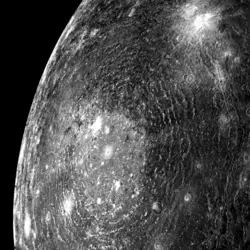 Callisto : le bassin d'impact Valhalla - crédits : Courtesy NASA / Jet Propulsion Laboratory