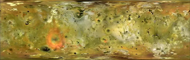 Io: cartographie de la surface - crédits : USGS/ JPL/ NASA