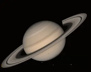 Saturne, Téthys, Dioné et Rhéa - crédits : Courtesy NASA / Jet Propulsion Laboratory