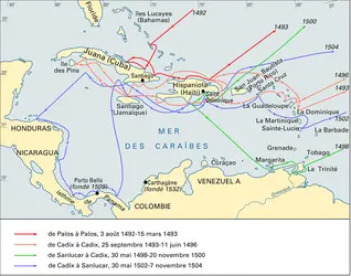 Grandes découvertes, les voyages de Christophe Colomb - crédits : Encyclopædia Universalis France