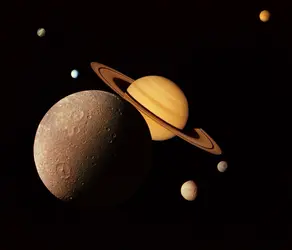 Système de Saturne - crédits : Courtesy NASA / Jet Propulsion Laboratory